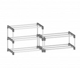 Полка для обуви по 3 70 700х265х540 мм 3 полки металл черный